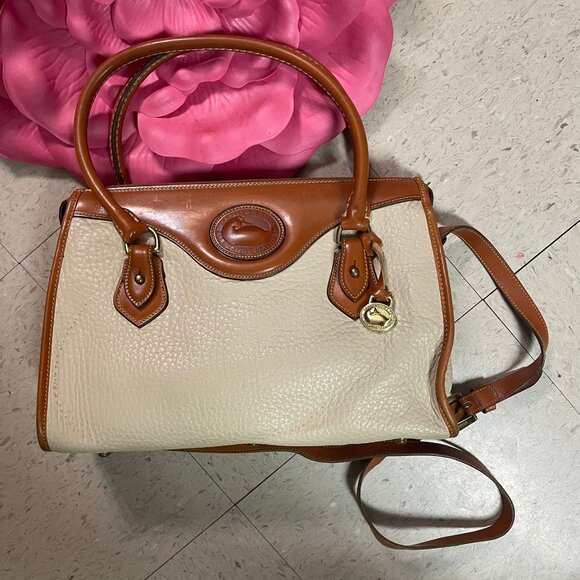 Vintage DOONEY & BOURKE All Weather Leather Bag Pebbled w/ Top Handles Crossbody - Picture 2 of 15